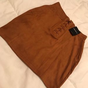 Velvet lace up skirt